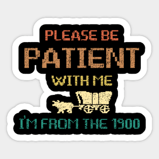 Please Be Patient With Me I'm From The 1900s Gen X Millenial Funny 8-Bit Sticker